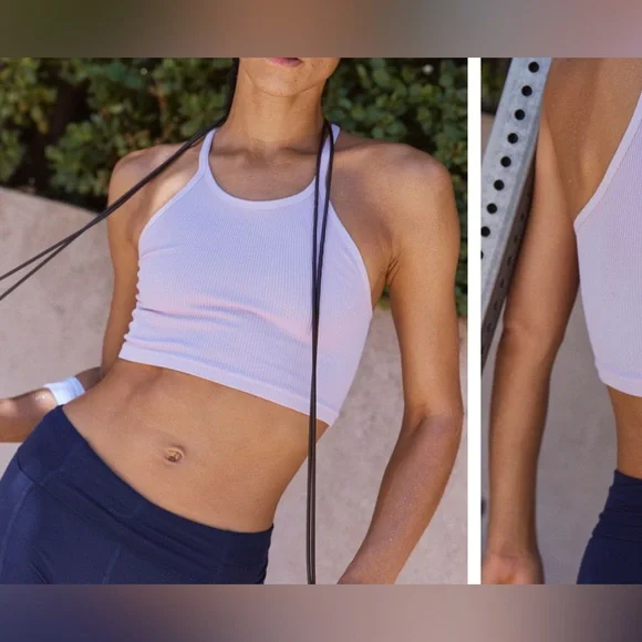 NWOT Free People FP Movement Happiness Runs Crop Tank lavender glaze XS/S - Picture 2 of 9